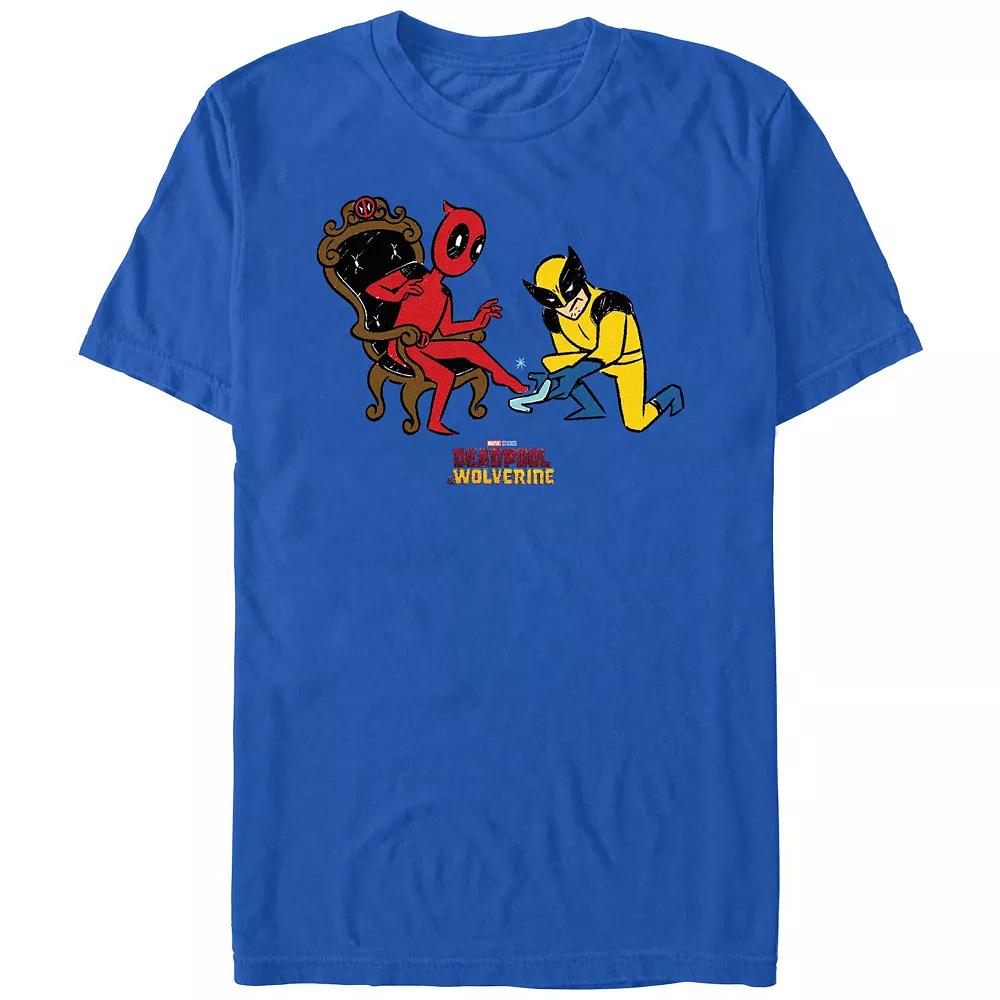 Men's Marvel Deadpool And Wolverine Glass Slipper Try-On Graphic Tee,  Product Image