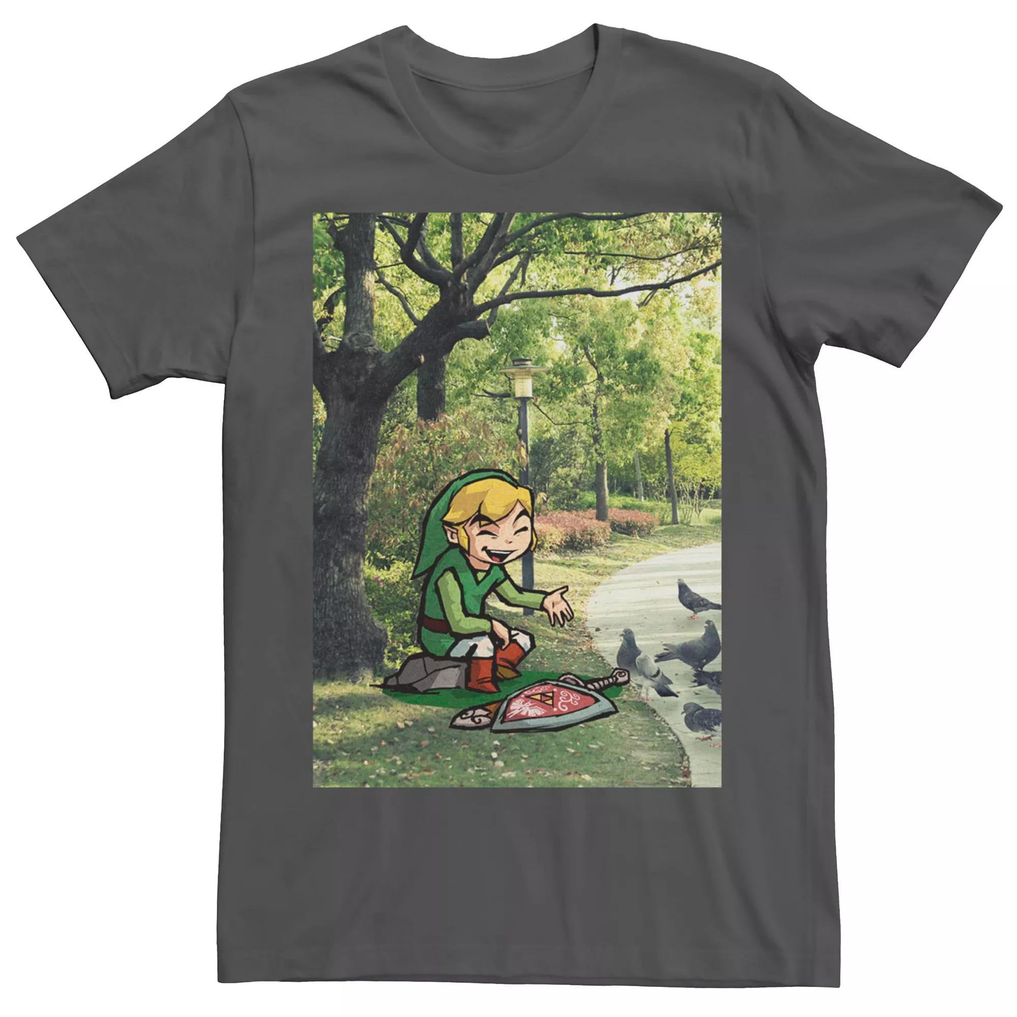 Men's Nintendo Legend Of Zelda Link In A Park Tee, Size: XXL, Grey Product Image