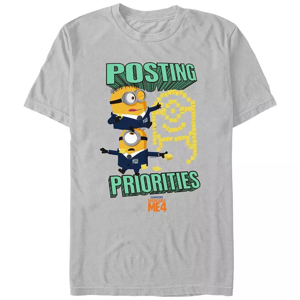Men's Despicable Me 4 Posting Priorities Graphic Tee,  Product Image