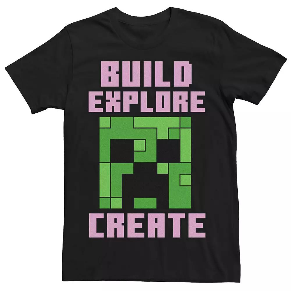 Men's Minecraft Build Explore Create Creeper Face Tee,  Product Image