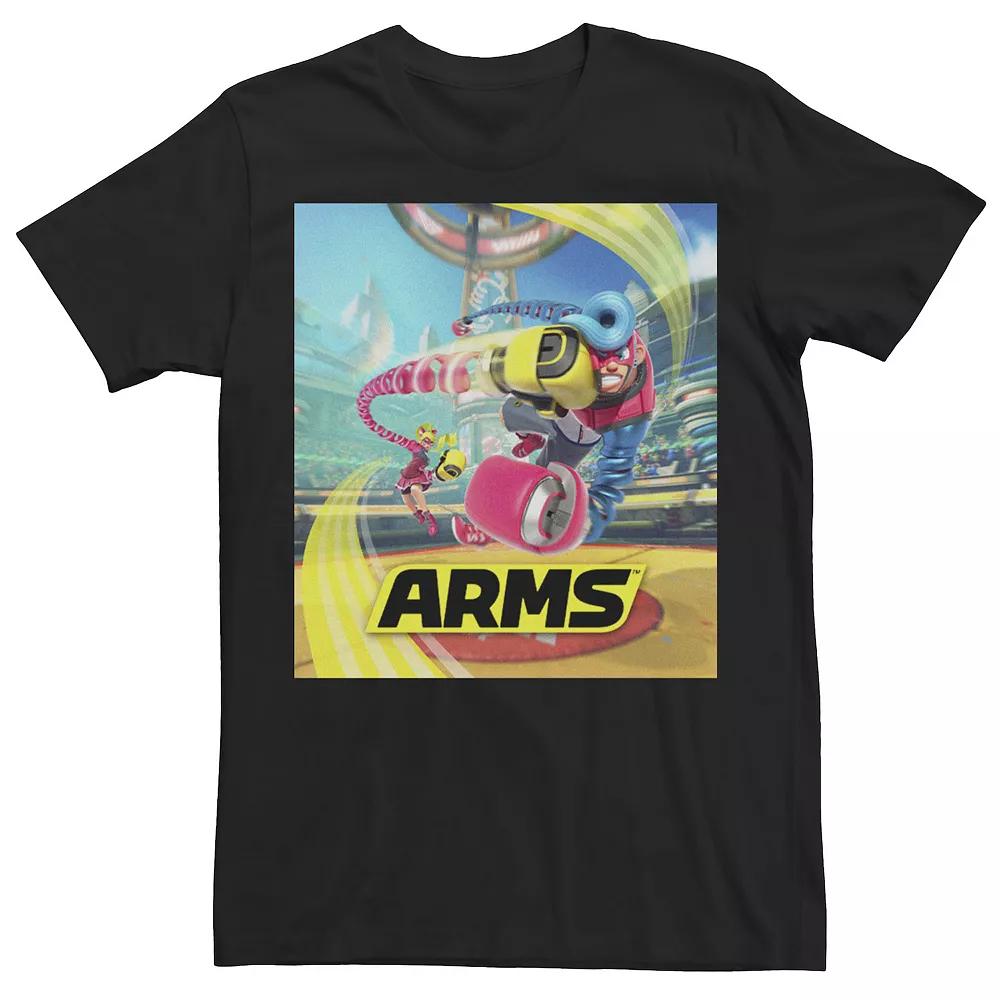 Men's Arms Ribbon Girl Spring Man Battle Poster Graphic Tee, Size: Medium, Black Product Image