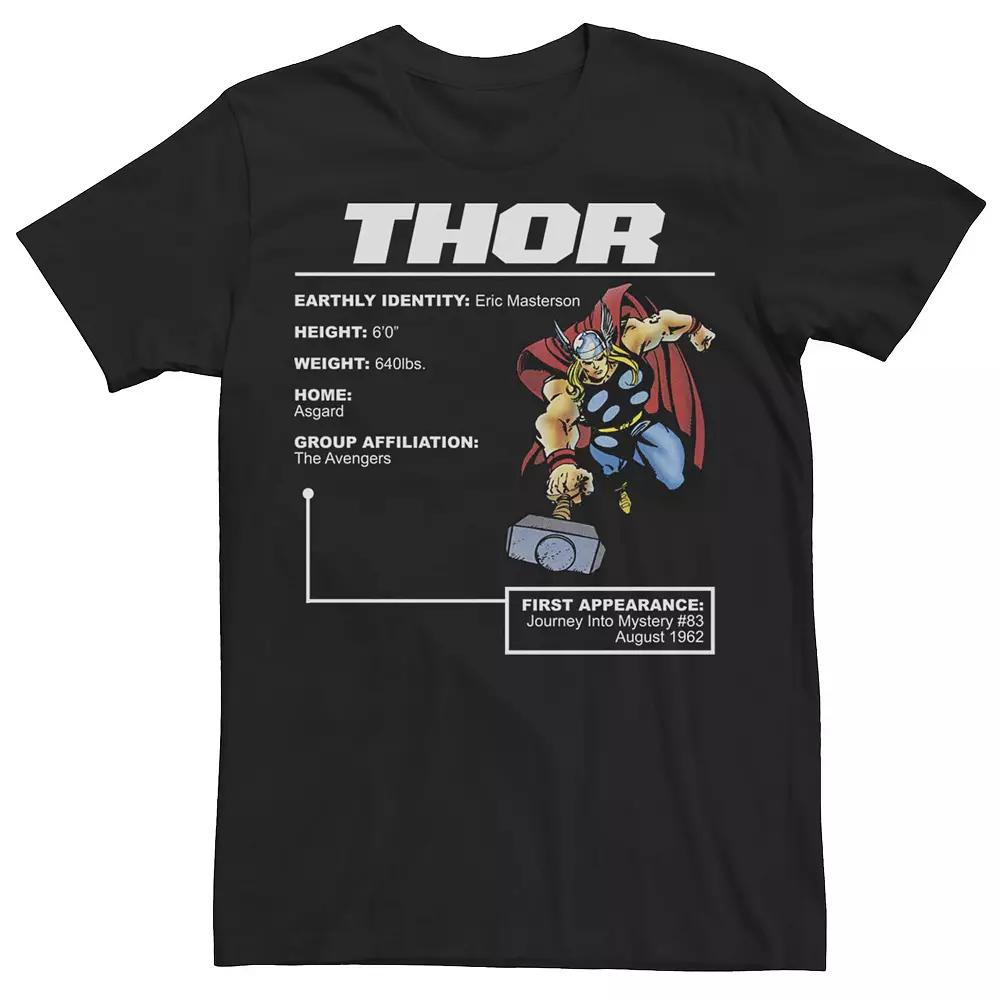 Men's Marvel Thor Stats Poster Graphic Tee,  Product Image