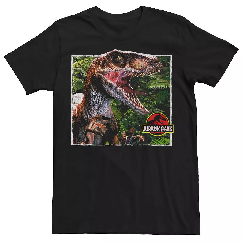 Men's Jurassic Park Raptor Coming Out Of Forest Graphic Tee,  Product Image