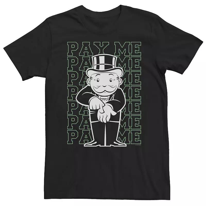 Big & Tall Monopoly Railroads I Own Them All You Owe $200 Tee, Men's, Size: XL Tall, Black Product Image