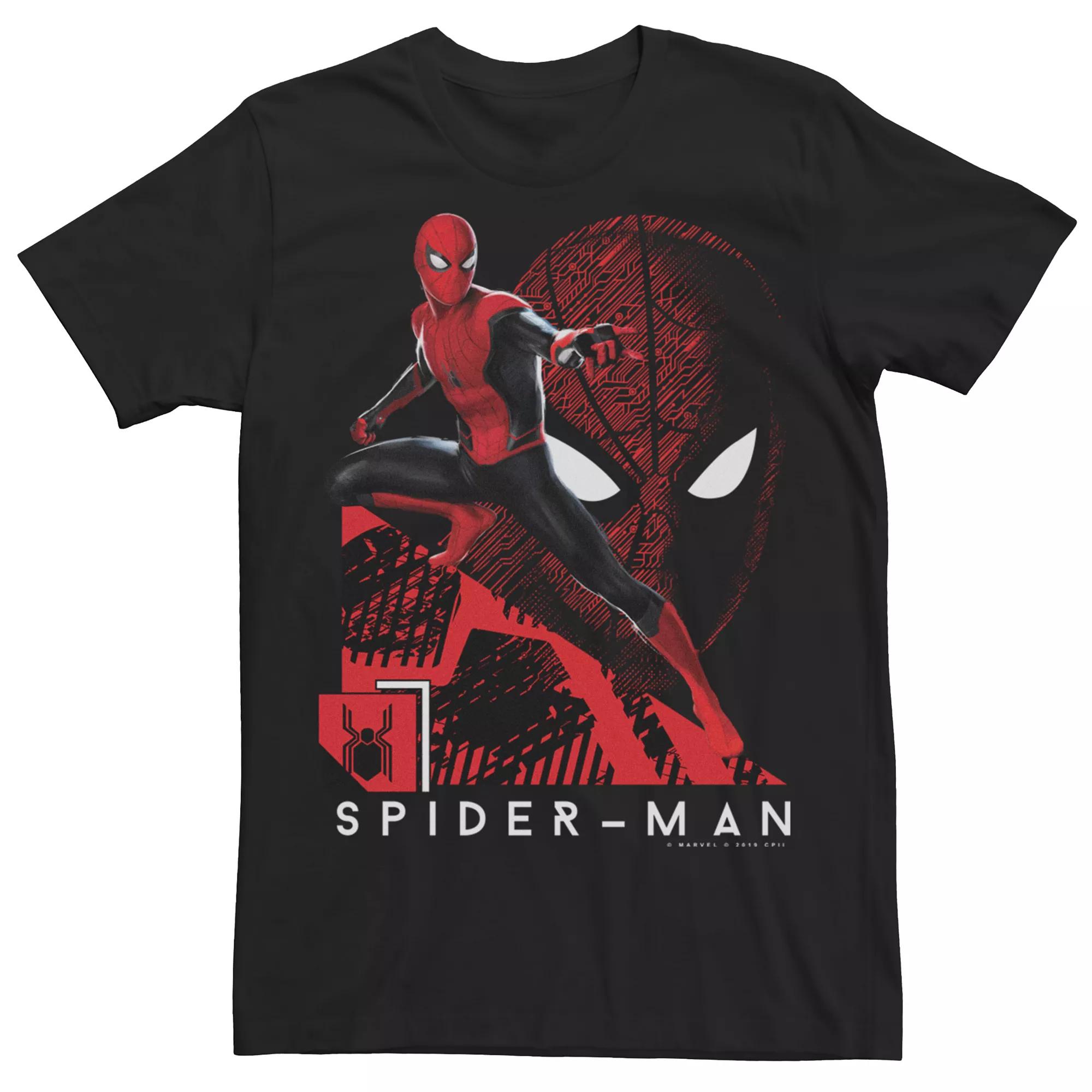 Men's Marvel Spider-Man Tech Collage Mash Up Web Sling Tee,  Product Image