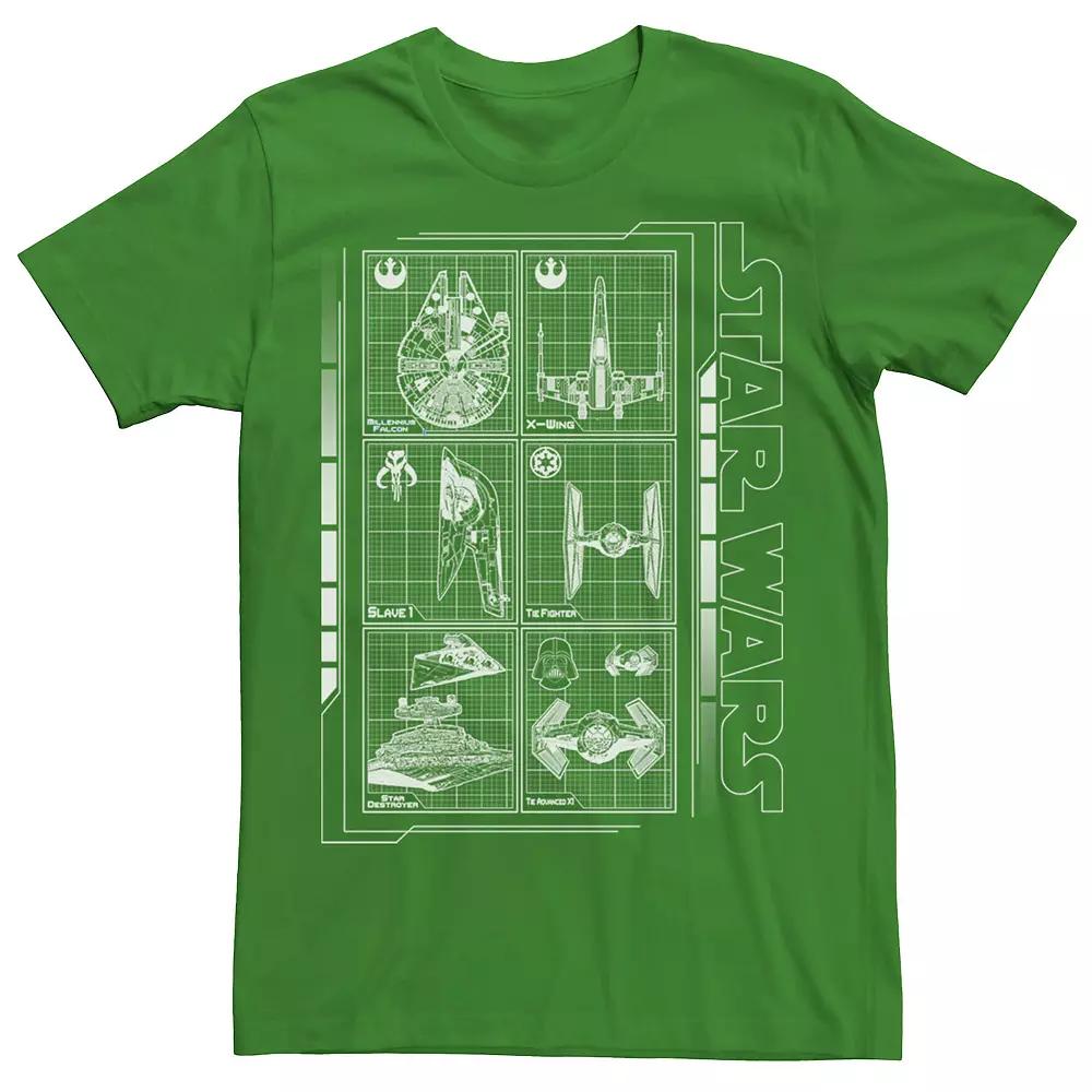Men's Star Wars Battle Ships Schematic Tee,  Product Image