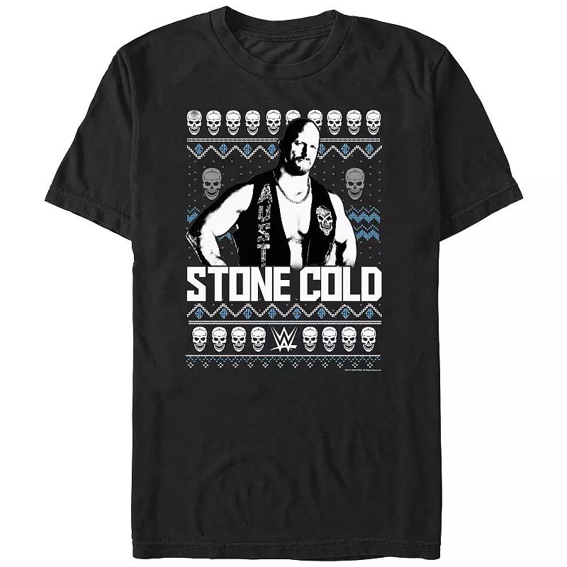 Big & Tall WWE Stone Cold Christmas Sweater Graphic Tee, Men's, Size: 3XL, Black Product Image