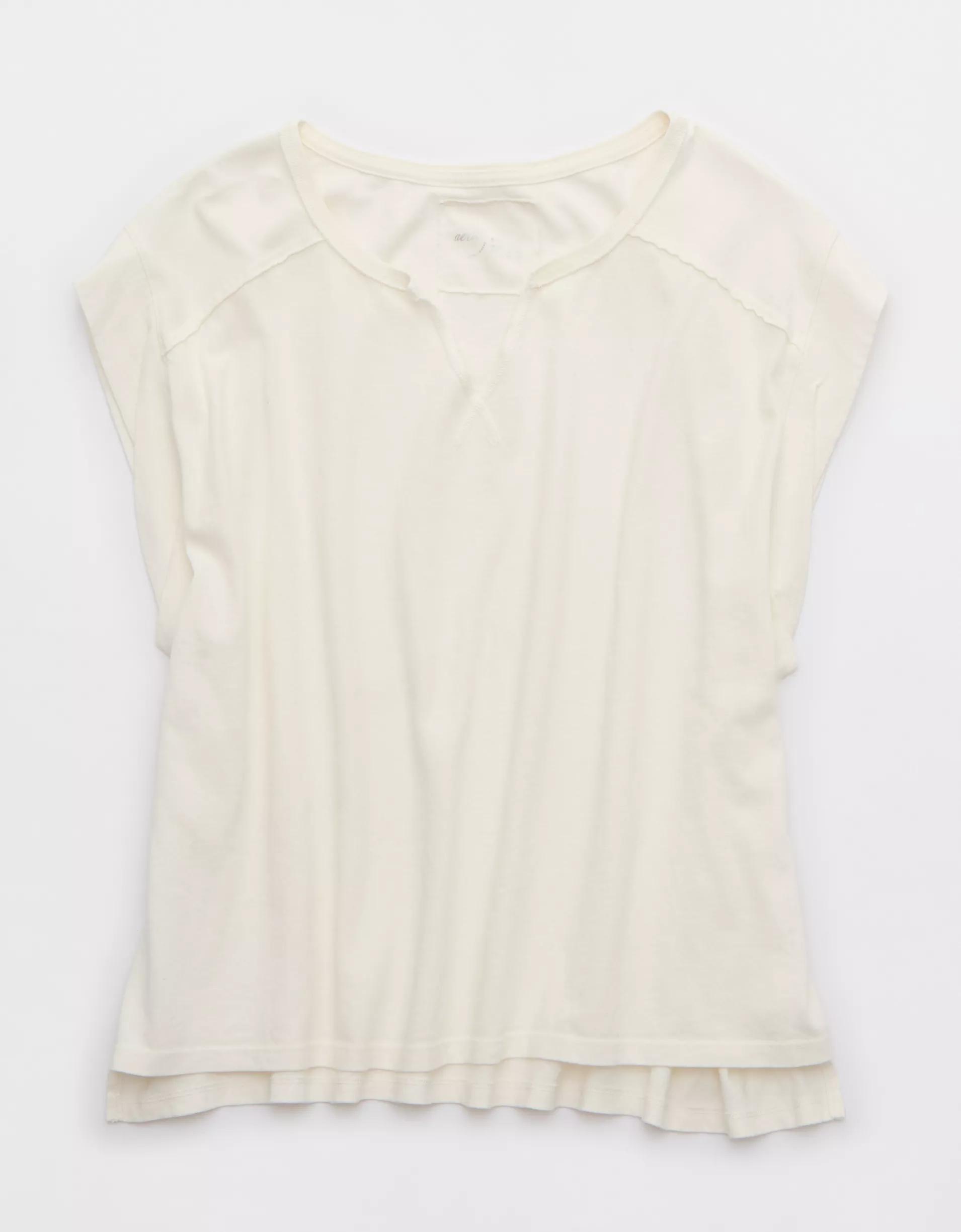 Aerie Summer Breeze Notch Neck T-Shirt Product Image