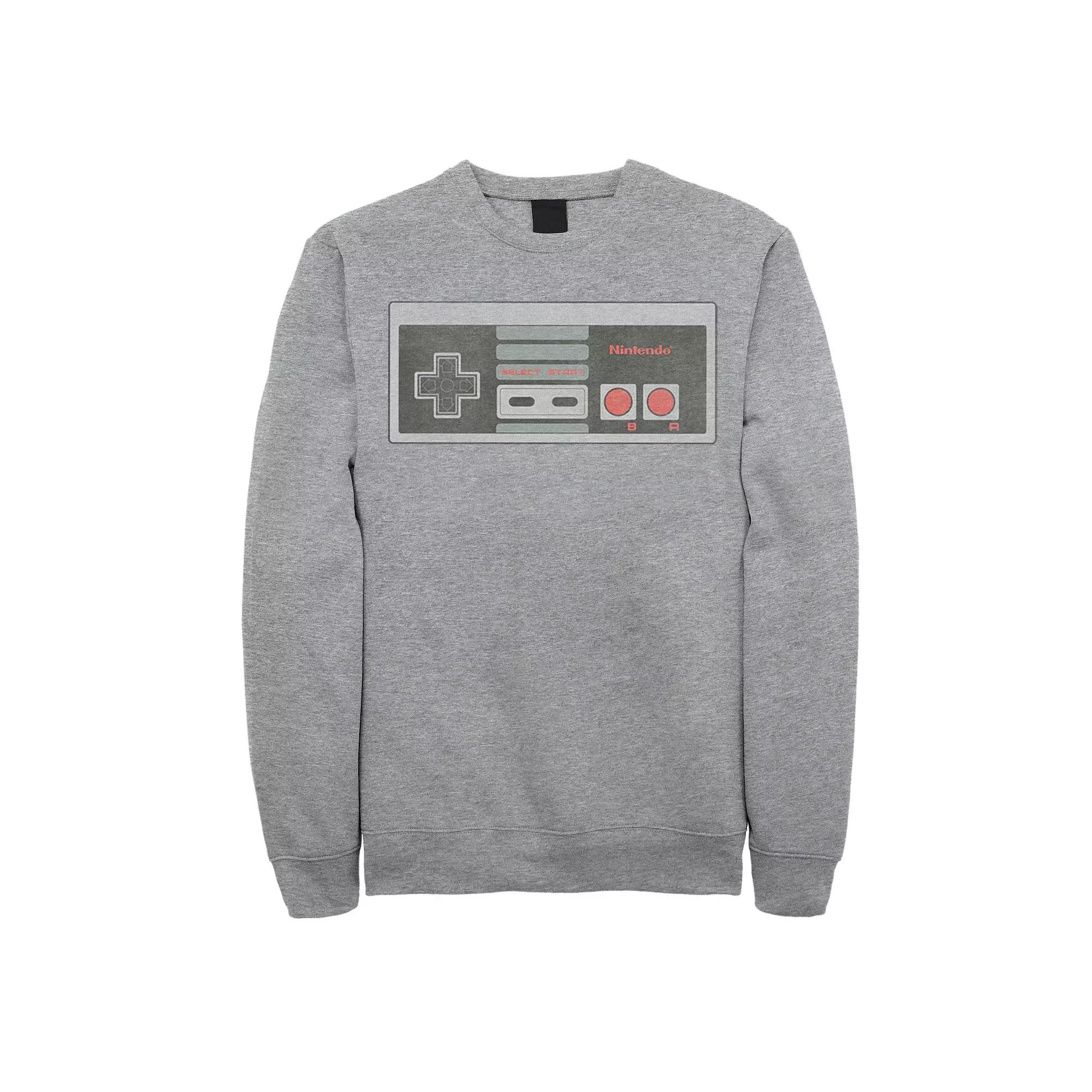 Big & Tall Nintendo NES Controller Distressed Image Graphic Fleece Pullover, Men's,  Product Image