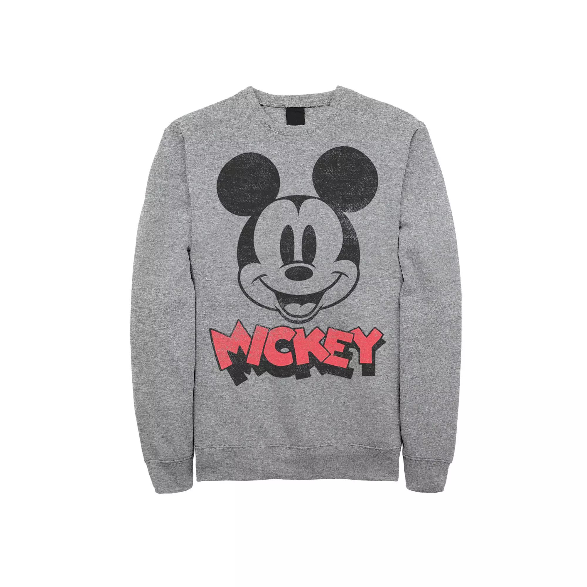 Disney's Mickey & Friends Big & Tall Mickey Big Face Logo Fleece Sweatshirt, Men's,  Product Image