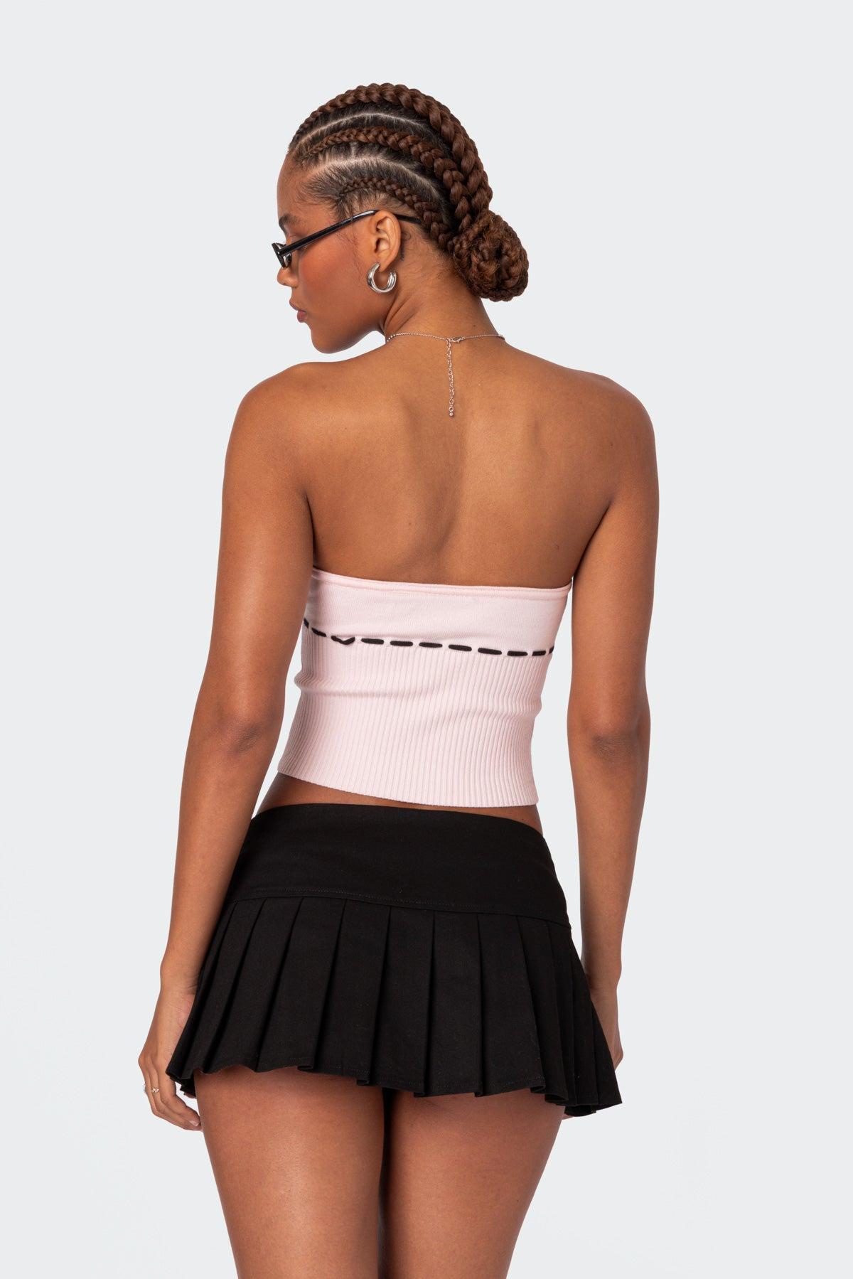 Elsie Knitted Tie Tube Top Product Image