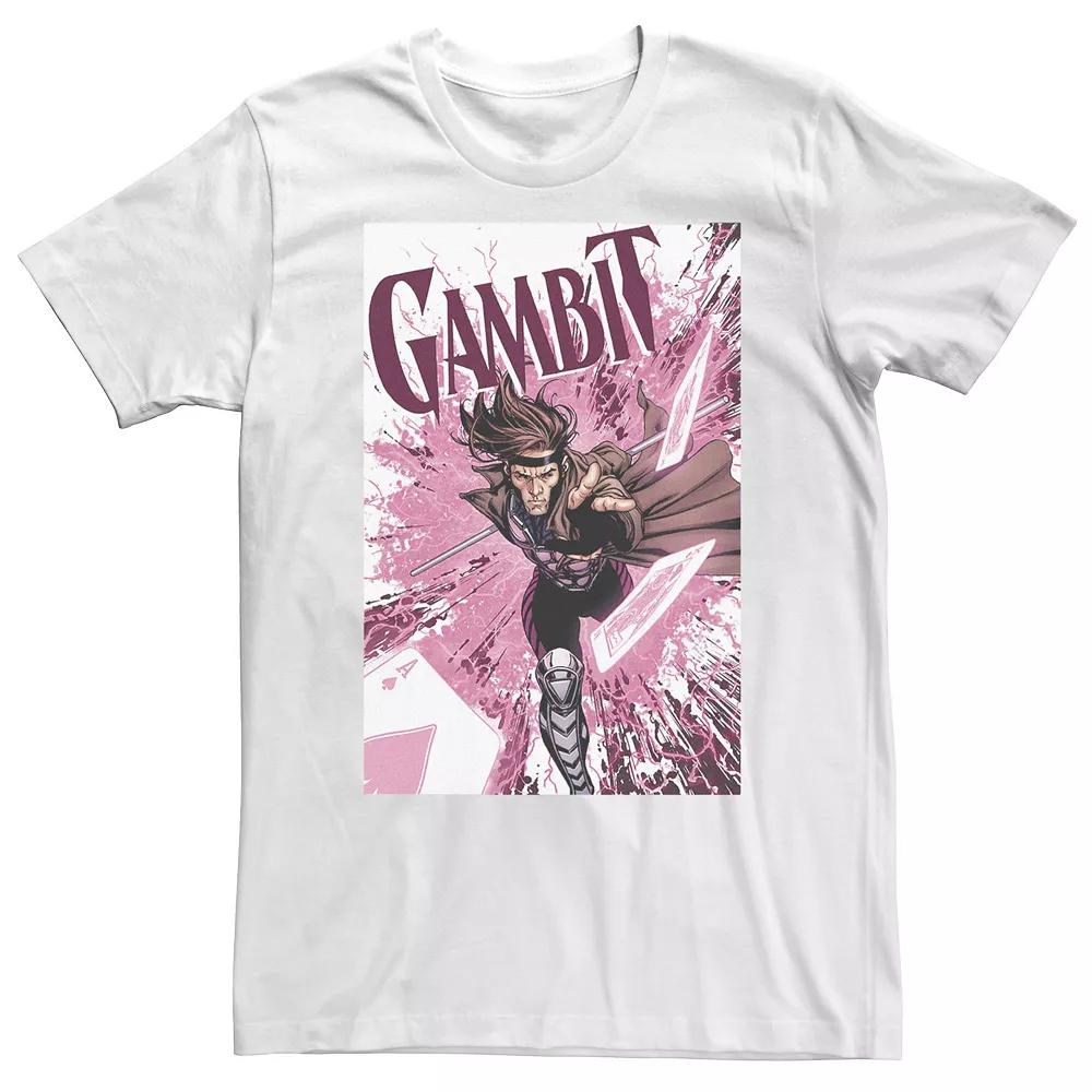 Big & Tall Marvel X-Men Gambit Pink Cards Explosion Tee, Men's,  Product Image
