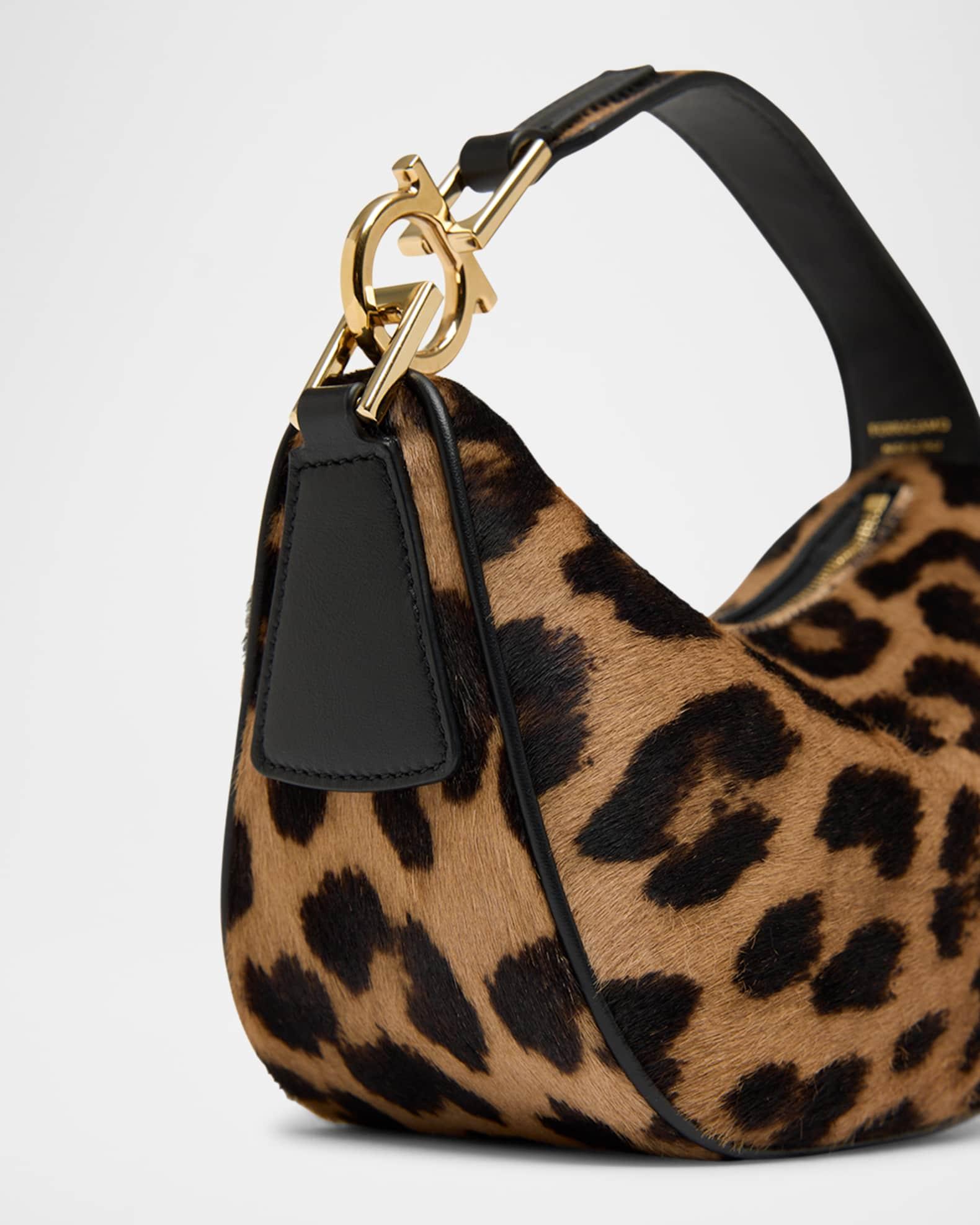 Smile Leopard Calf Hair Top-Handle Bag Product Image