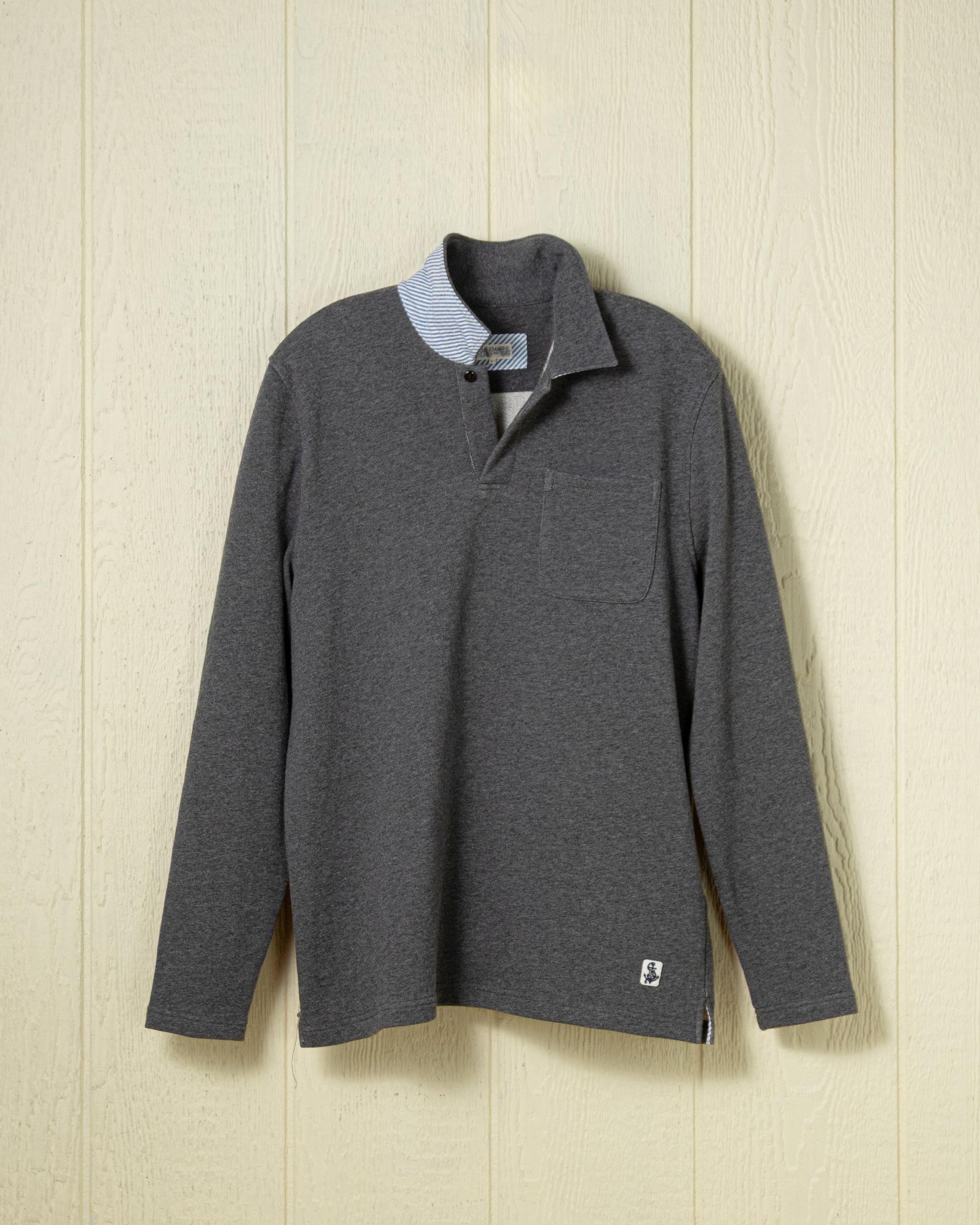 Acadia Polo in Charcoal Heather Loopback Terry Product Image