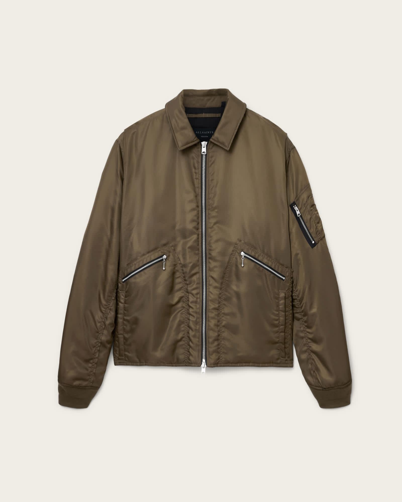 Fallon Bomber Jacket Khaki Brown | ALLSAINTS US Product Image