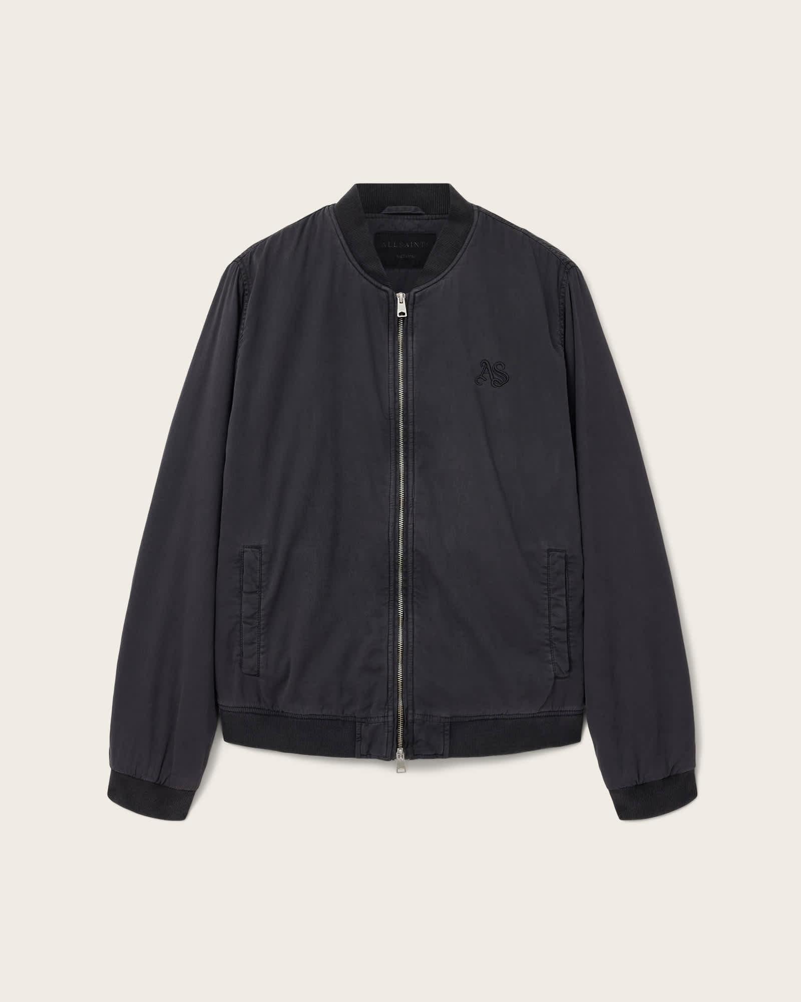 Forres Cotton Bomber Jacket BLAINN BLACK | ALLSAINTS US Product Image