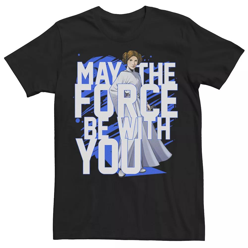 Men's Star Wars Force Be With You Princess Leia Graphic Tee, Size: Large, Black Product Image