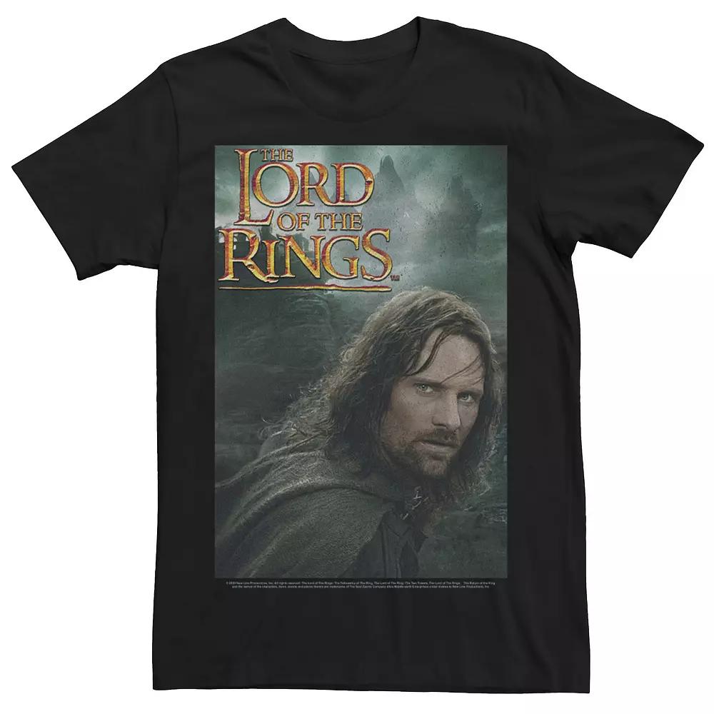 Men's Lord Of The Rings Aragon Poster Photo Real Tee,  Product Image