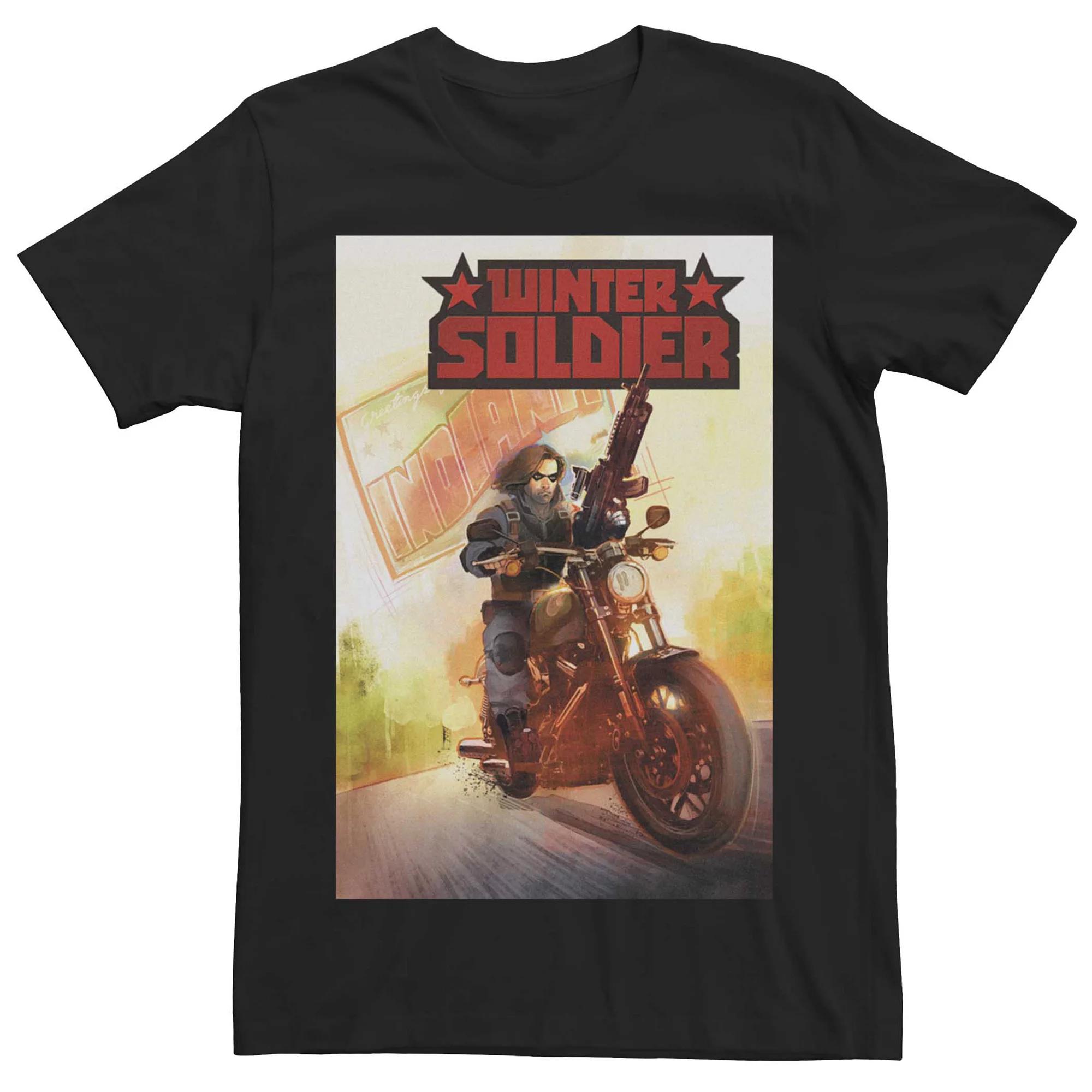 Men's Marvel Winter Soldier Motorcycle Comic Cover Tee,  Product Image