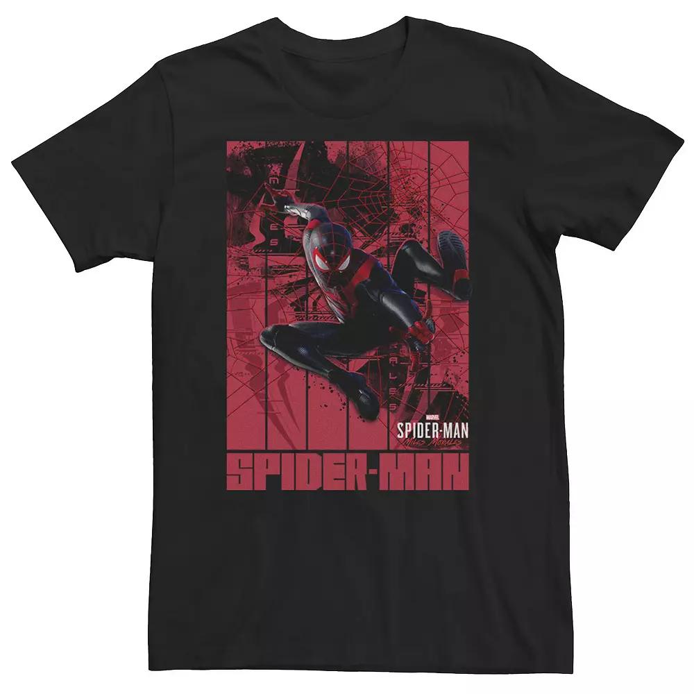 Big & Tall Marvel Spider-Man: Miles Morales Panels Tee, Men's,  Product Image