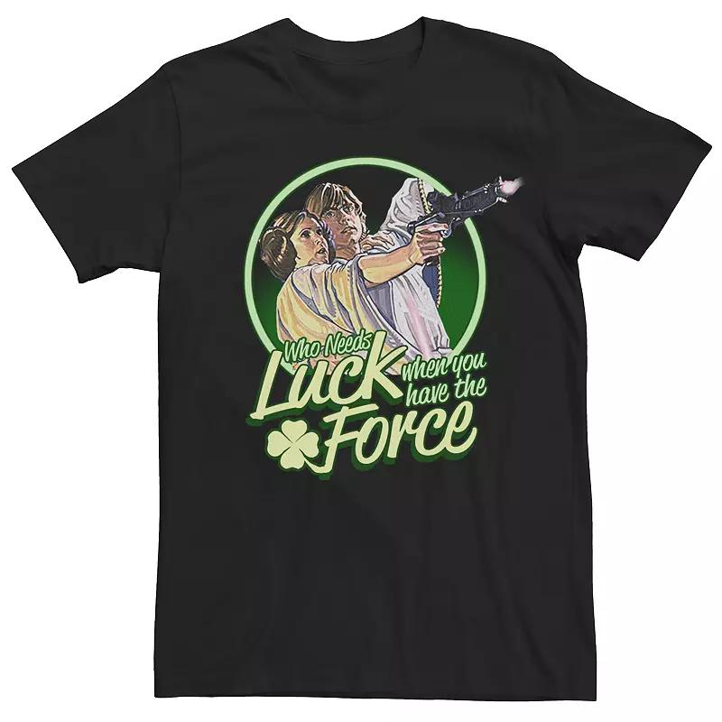 Men's Star Wars Force Luck St. Patricks Tee, Size: 3XL, Black Product Image