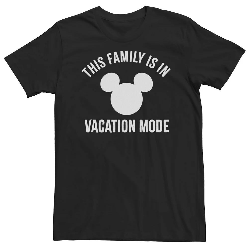 Disney's Mickey Mouse Big & Tall "This Family Is In Vacation Mode" Head Park Logo Tee, Men's, Size: 4XL Tall, Navy Grey Product Image