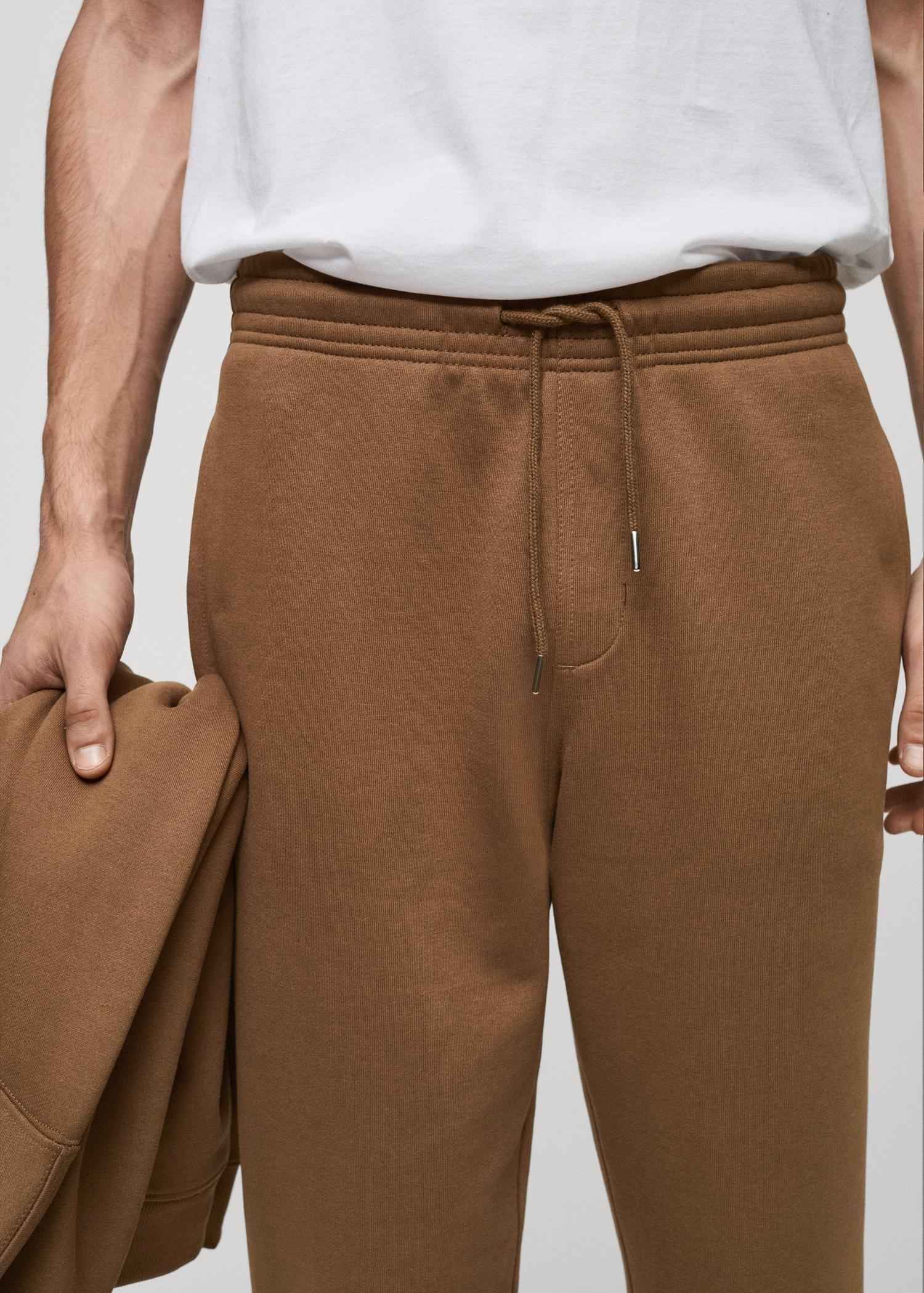 Brushed joggers with elastic waistband - Men | MANGO USA Product Image