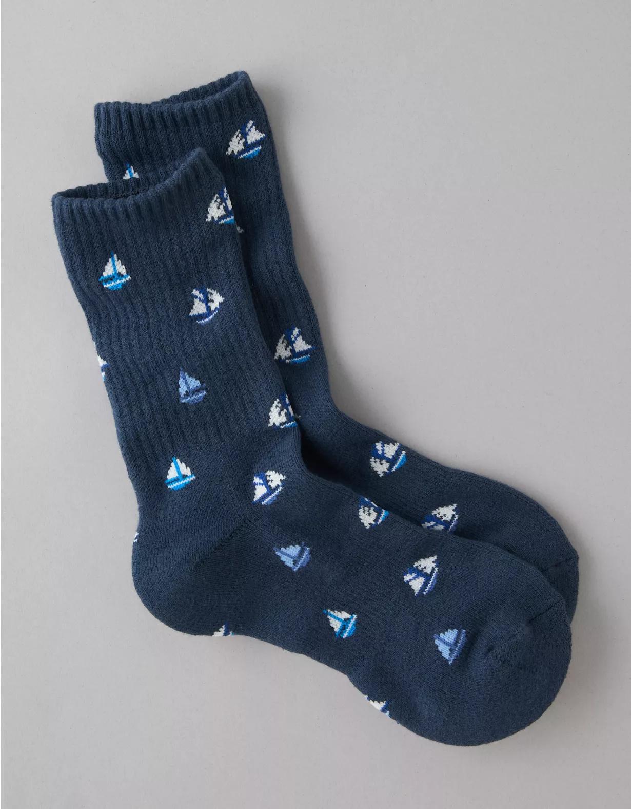 AE Graphic Terry Crew Socks Product Image