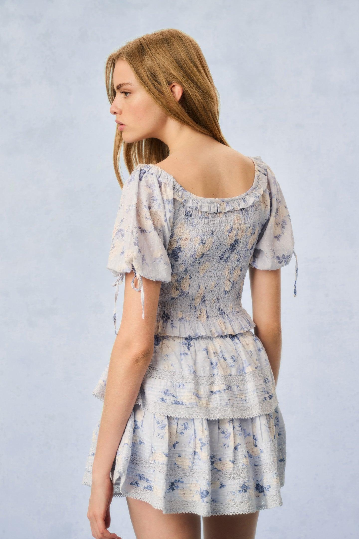 Molly Fragrance Print Top - WHISPER BLUE Product Image
