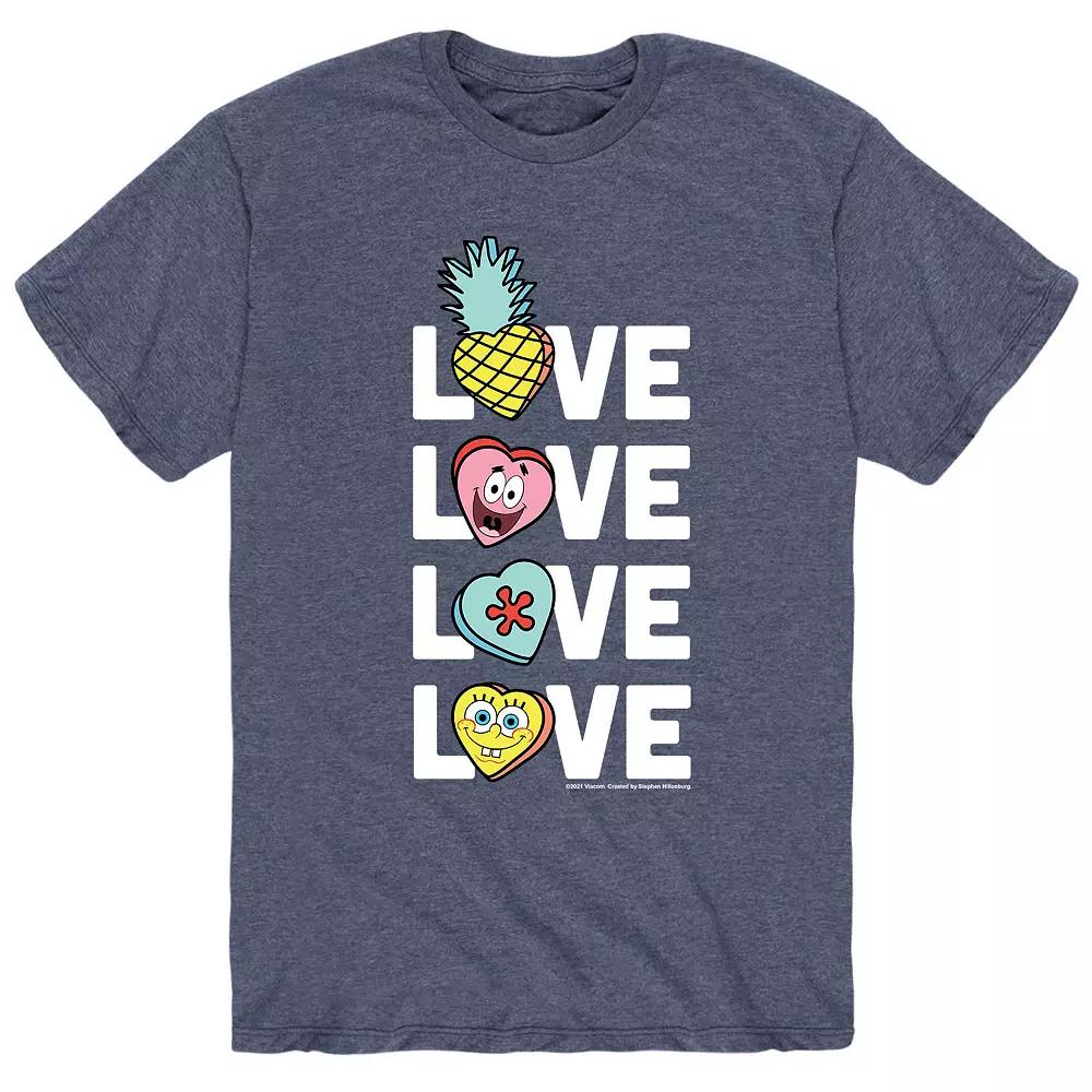 Men's SpongeBob Stacked Love With Hearts Tee,  Product Image