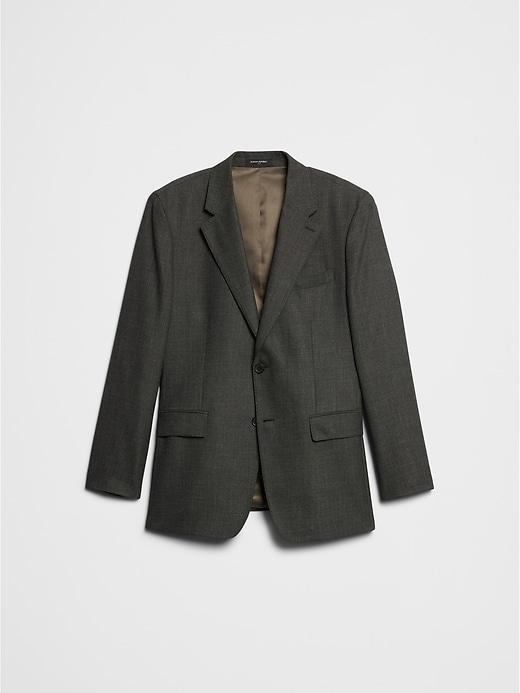 Tailored-Fit Olive Crosshatch Suit Jacket Product Image