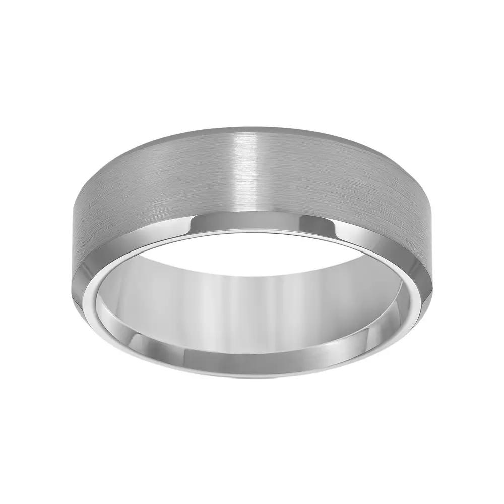 AXL Tungsten Beveled Men's Wedding Band, Size: 11, Grey Product Image