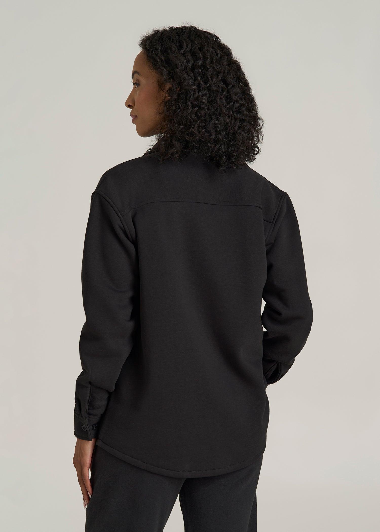 Wearever 2.0 Fleece Shacket for Tall Women in Graphite Black Female Product Image