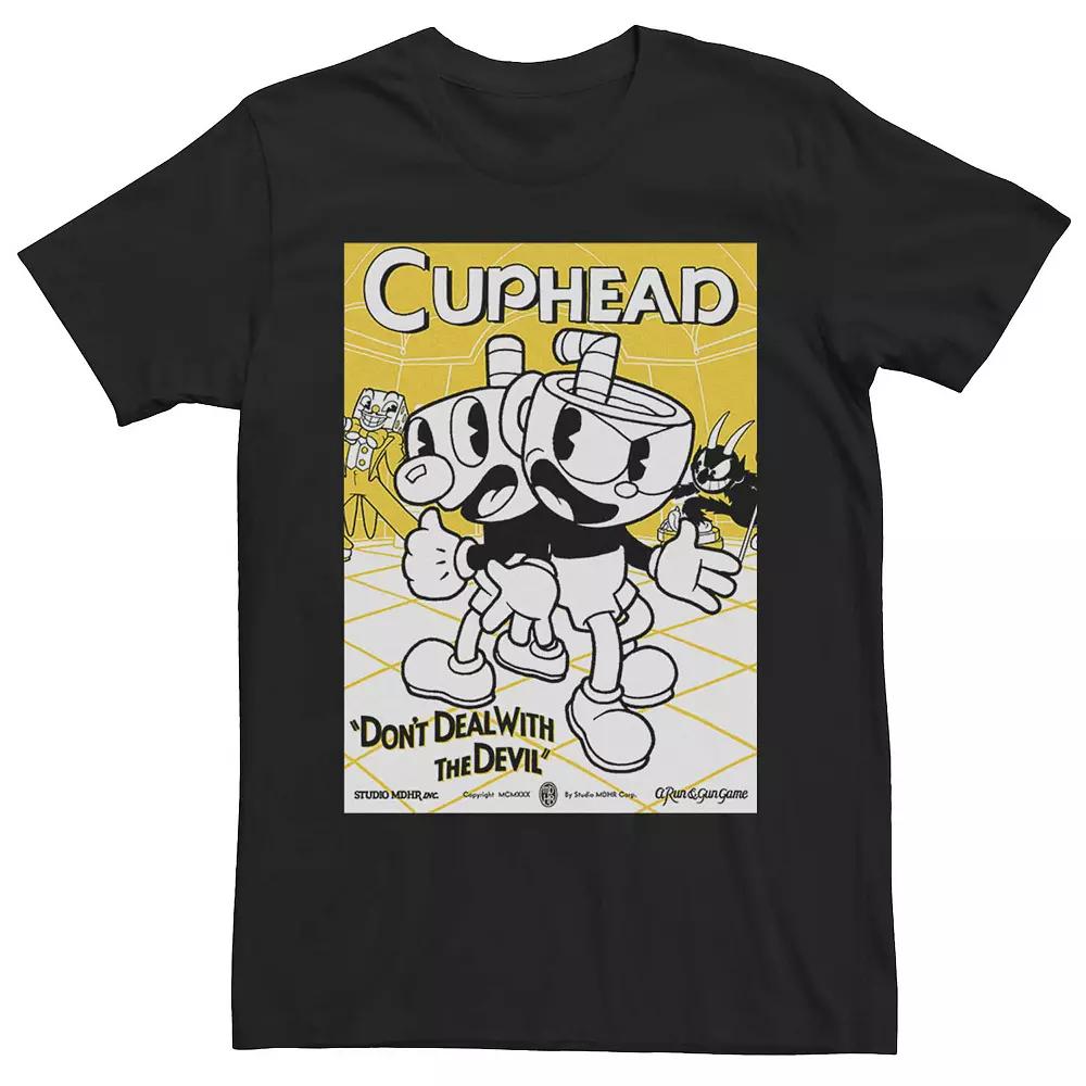 Men's Cuphead Don't Deal With The Devil Vintage Group Poster Tee,  Product Image