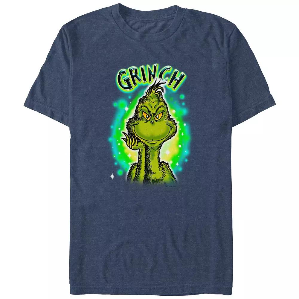 Big & Tall Dr. Seuss Grinch Airbrush Background Graphic Tee, Men's,  Product Image