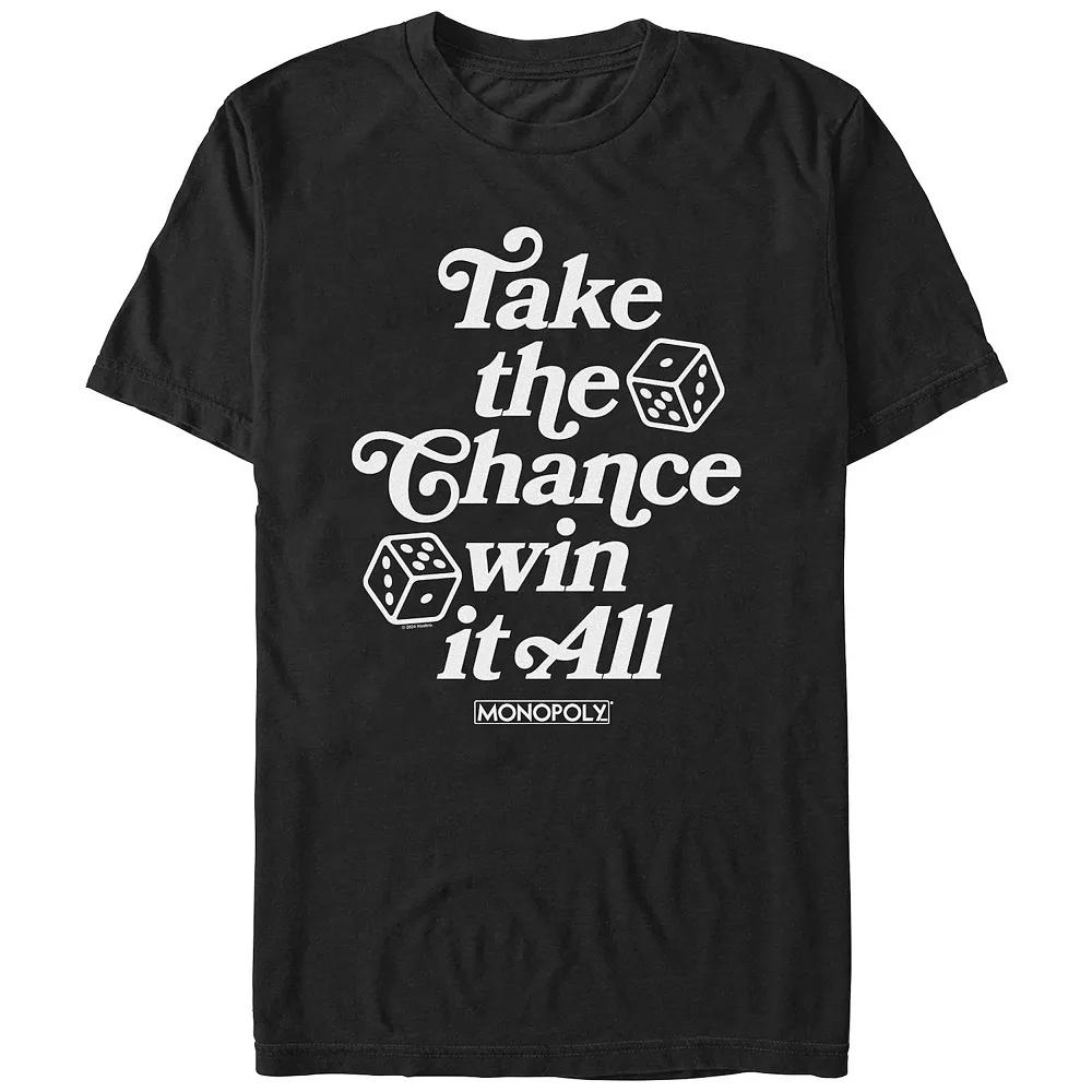 Men's Monopoly Take The Chance Win It All Graphic Tee, Size: Medium, Black Product Image