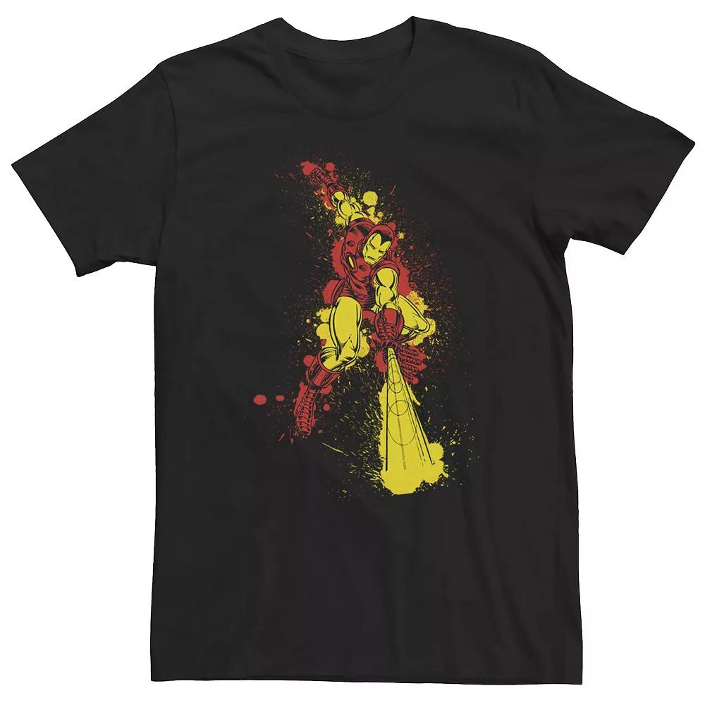 Big & Tall Marvel Iron Man Retro Paint Splatter Action Tee, Men's,  Product Image