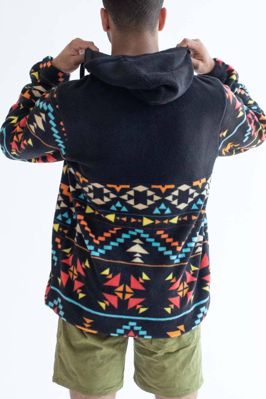 Black Southwestern Polar Fleece Hoodie Product Image