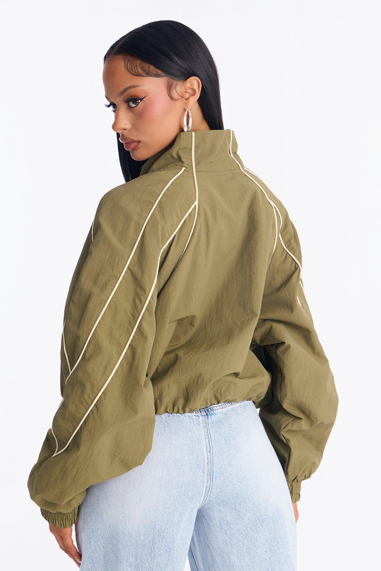 Keep Your Cool Windbreaker - Olive Female Product Image