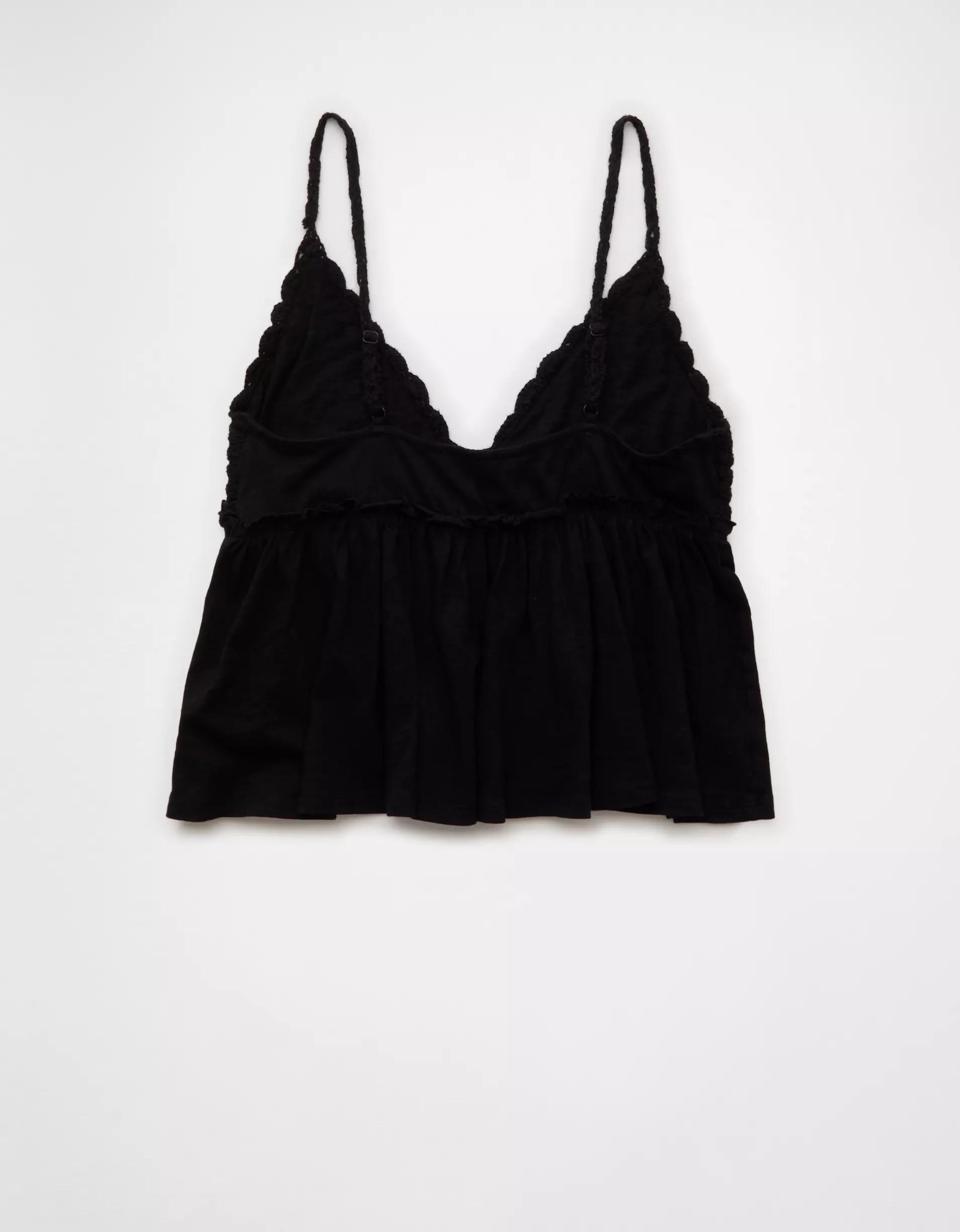 AE Sunchaser Knit Crochet Babydoll Cami Product Image