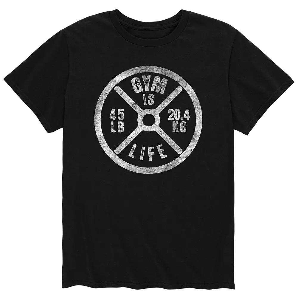 Men's Gym Is Life Weight Plate Tee,  Product Image