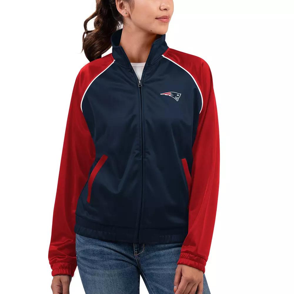Women's G-III 4Her by Carl Banks Navy New England Patriots Showup Fashion Dolman Full-Zip Track Jacket, Size: XL, Blue Product Image
