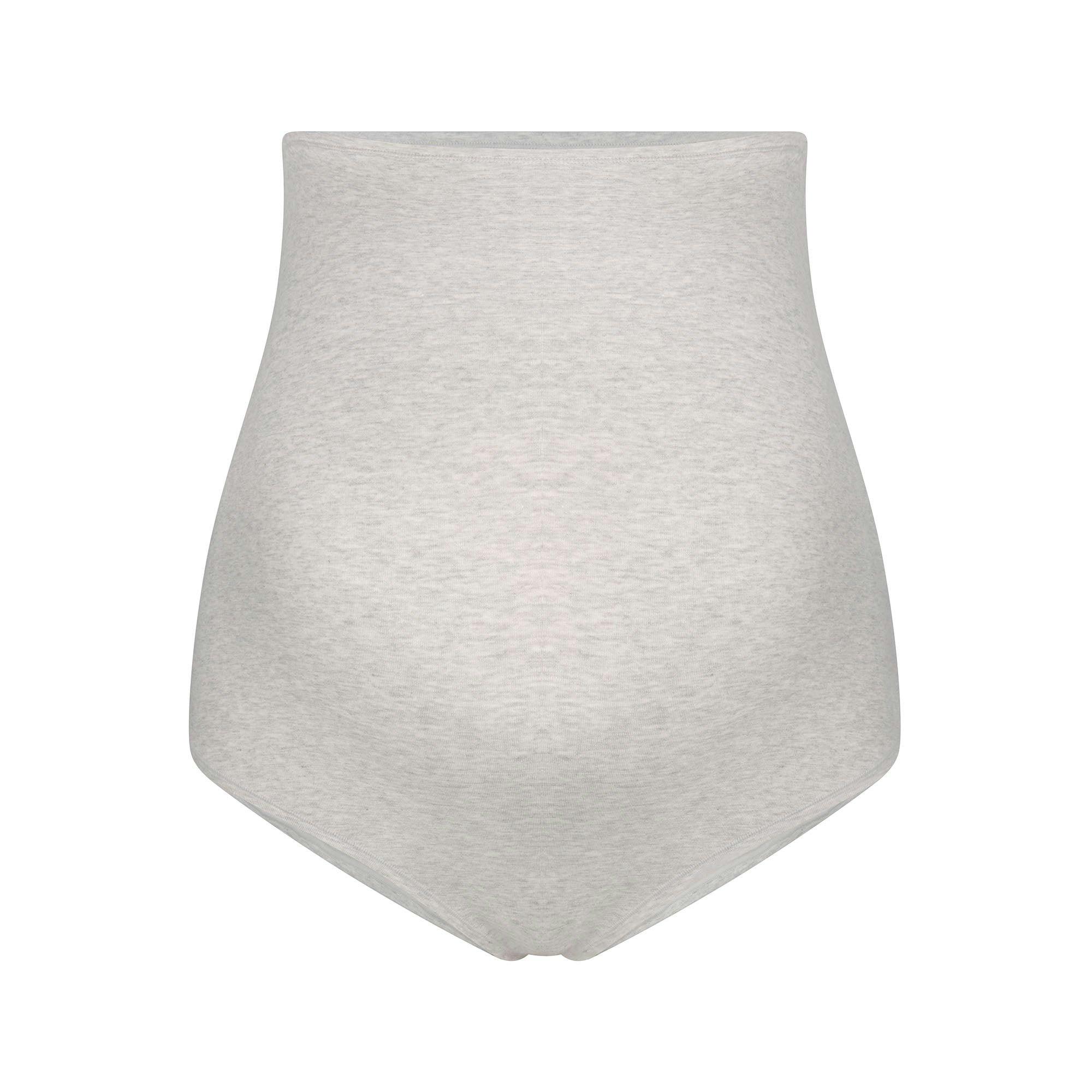 COTTON JERSEY MATERNITY HIGH-WAISTED BRIEF | LIGHT HEATHER GREY Product Image