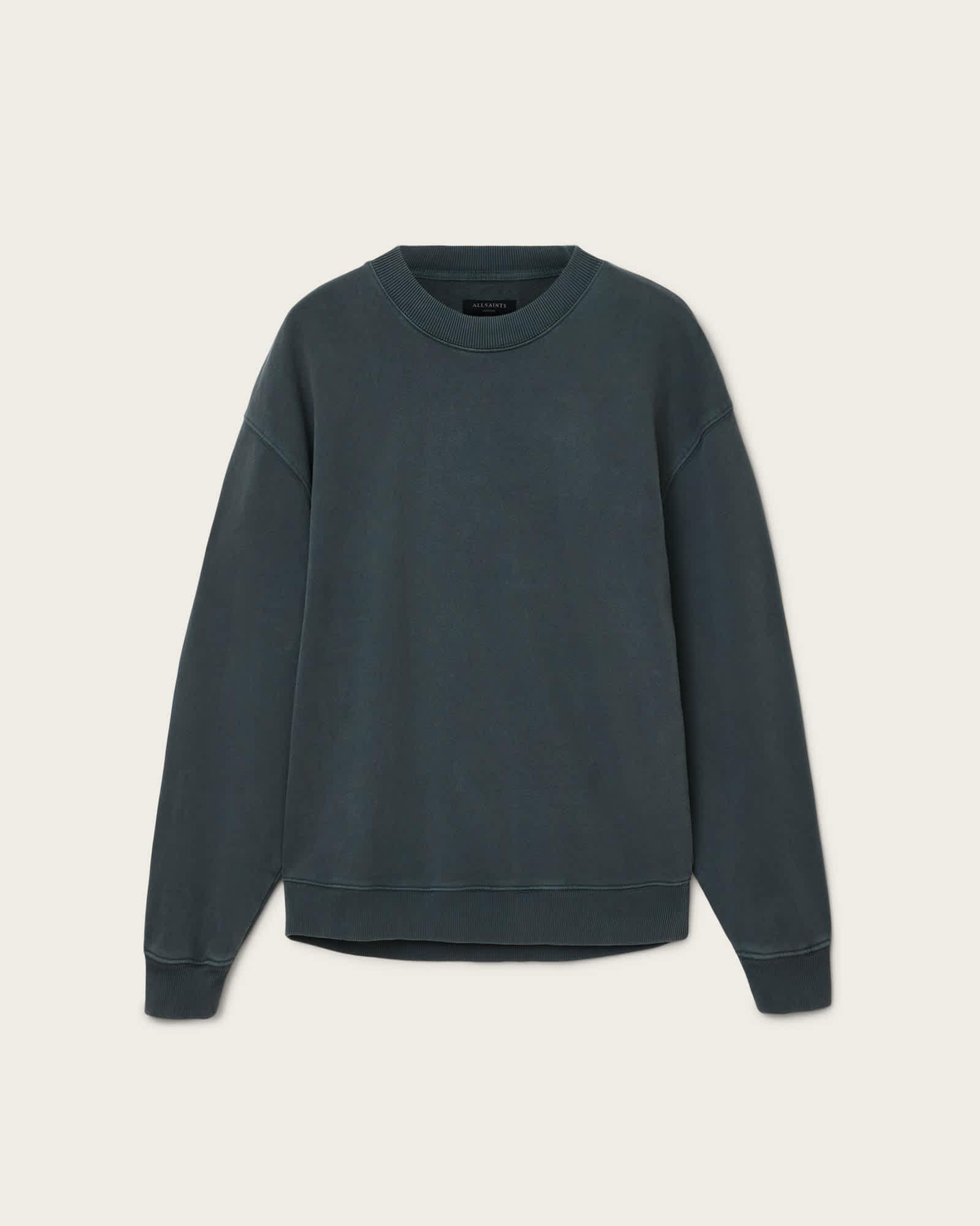 Milo Boxy Cotton Sweatshirt SUNIL BLUE | ALLSAINTS US Product Image