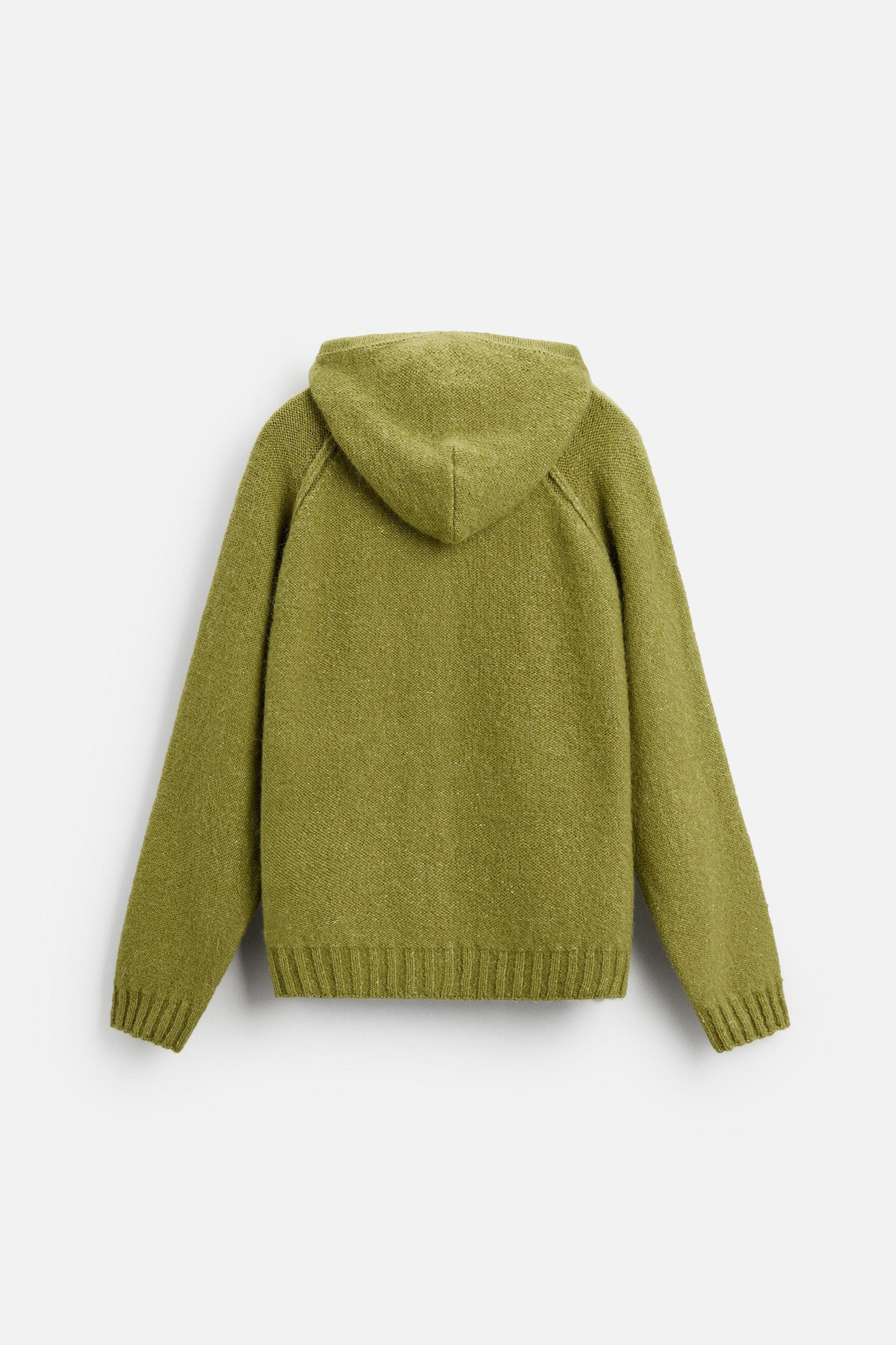 HOODED KNIT CARDIGAN Product Image