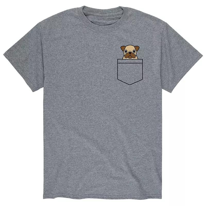 Men's Pocket Dog Pug Tee,  Product Image