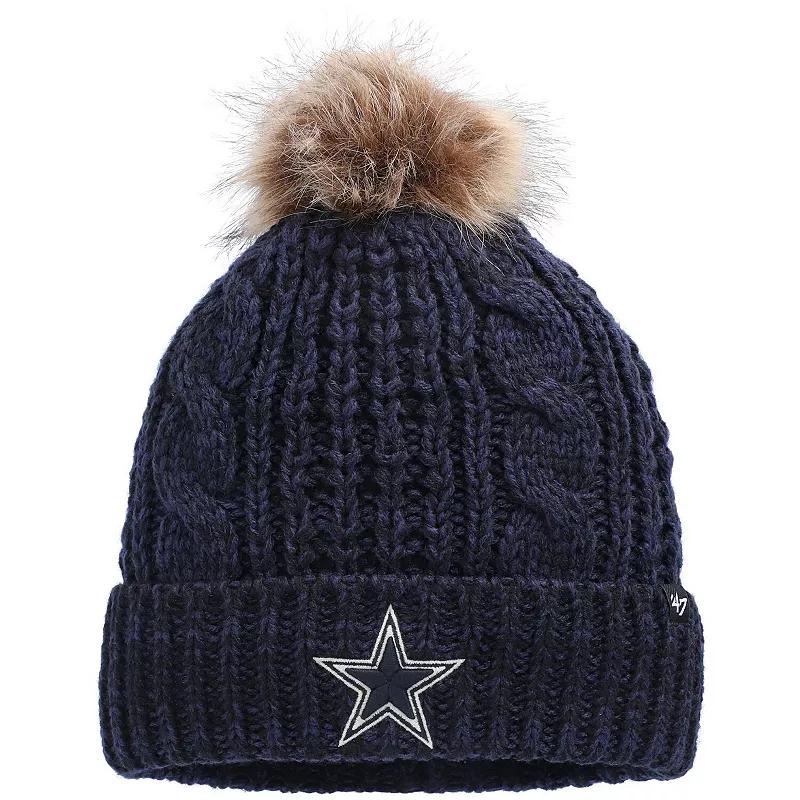 Women's '47 Navy Dallas Cowboys Meeko Cuffed Knit Hat with Pom, Blue Product Image