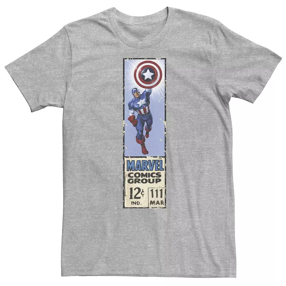 Big & Tall Marvel Captain America Comics Group Vintage Ticket Label Tee, Men's,  Product Image