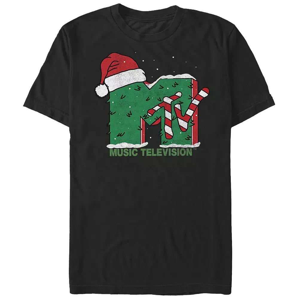 Men's MTV Christmas Tree Print Logo Graphic Tee,  Product Image
