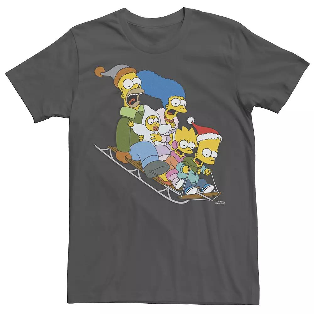 Men's The Simpsons Christmas Sledding Tee,  Product Image